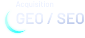 Acquisition GEO / SEO avec icône de croissant