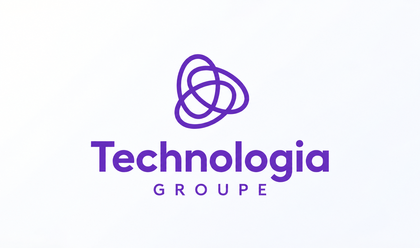 Logo Technologia Groupe avec un symbole abstrait violet