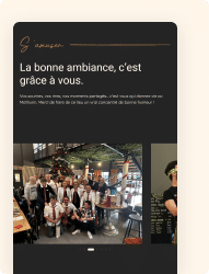 La bonne ambiance du restaurant Mathurin avec ses convives joyeux et un sapin de Noël.