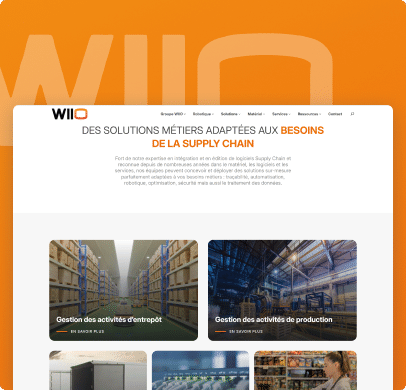 WIIO : solutions métiers pour la supply chain, gestion d'entrepôt et production.